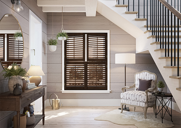 Kensington, Antique Walnut - Tier on Tier Plantation Shutter - Image 8